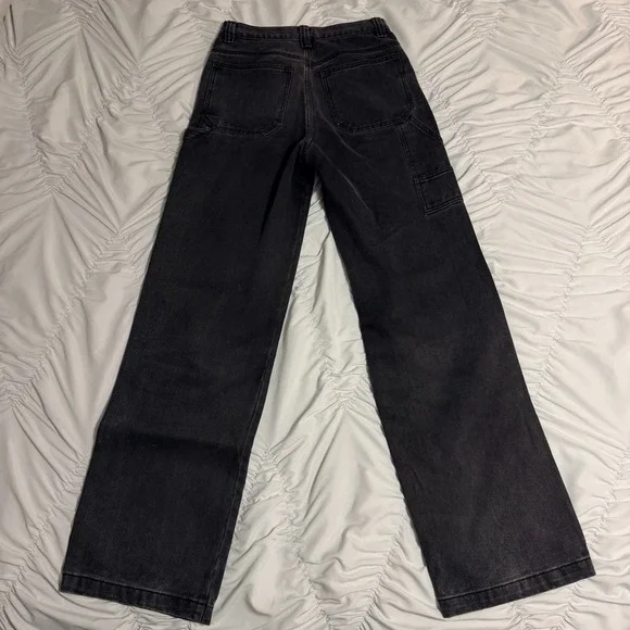 J. Galt Shanghai Black Straight Leg Jeans Women's Size S Washed Denim High Rise - Picture 9 of 10